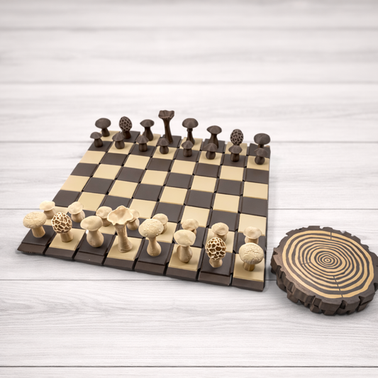 Mushroom Log Chess Set